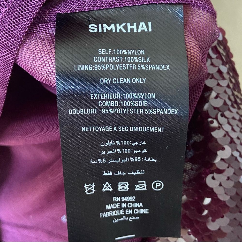 NWT Simkhai Amrita Midi Purple Skirt Sequin Embellishment High Waist Size 0 - Picture 16 of 17